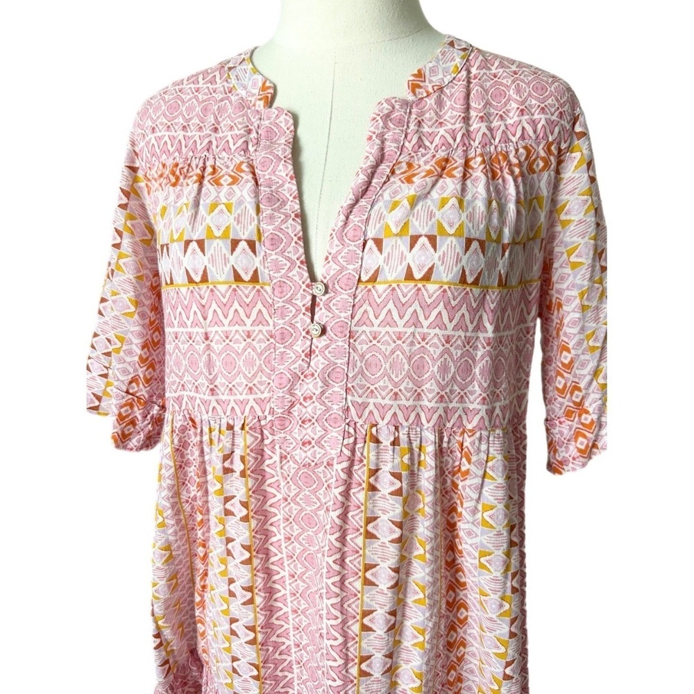 Xirena Billie Cotton Tiered Babydoll Mini Dress Terra Rose Pink Size Small - Picture 3 of 6
